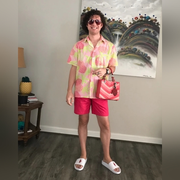 π΄SOLDπ΄πRARE/HTF Michael Korsπ - Cynthia Small Coral Chevron Saffiano Leather - Picture 16 of 16